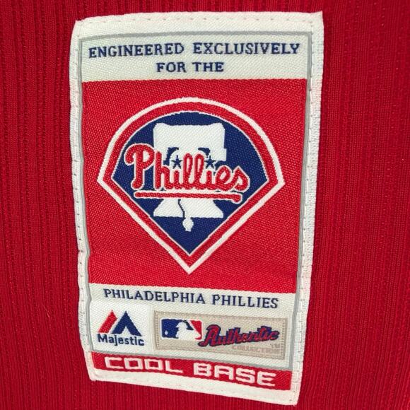 Authentic Philadelphia Phillies Majestic Cool Base ALTERNATE RED Jersey RARE! 44 - Picture 4 of 7